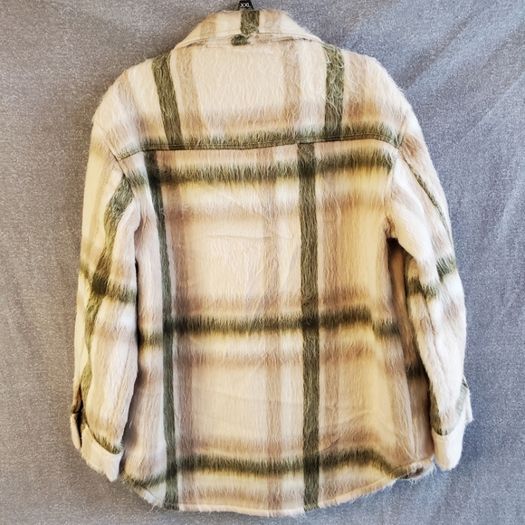 American Eagle Brushed Check Oversized Shacket Coat Size Small - Picture 9 of 11